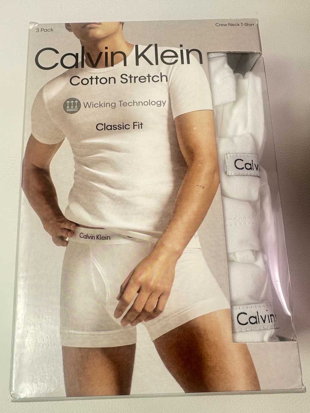 NEW 3 Pack Men’s Calvin Klein Crew Neck T-Shirt 95% Cotton XL